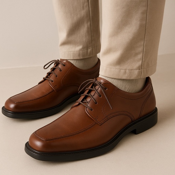 Rockport Brown Leather Oxfords Men’s 11.5 Lace-Up Comfort Dress Shoes - Picture 6 of 11